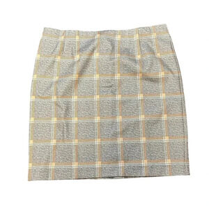 New Amanda+Chelsea Stretch Comfort Waist Plaid Poly Mini Skirt‎ Women's Petite L